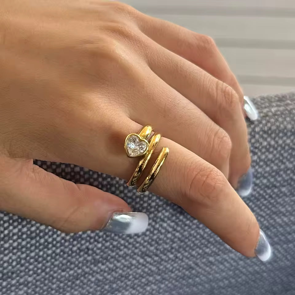 ANILLO CORAZON BRILLANTE