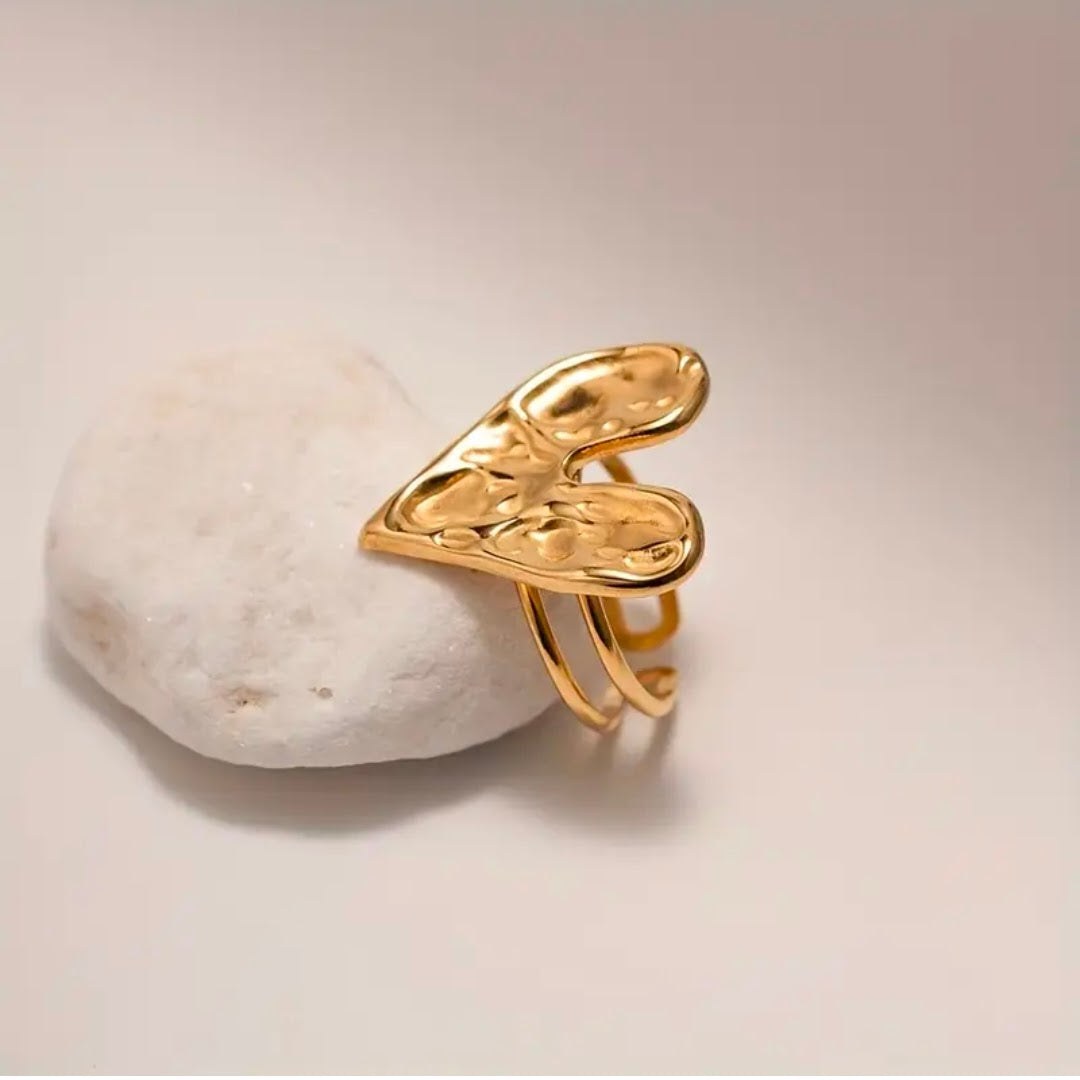 ANILLO CORAZON MARTILLADO