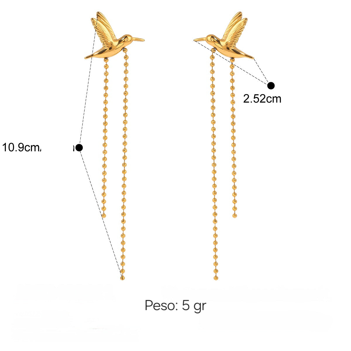 PENDIENTES COLIBRI EN VUELO