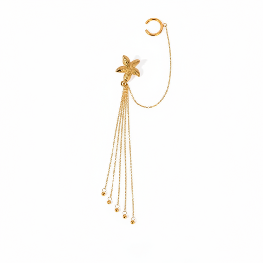 PENDIENTE Y EARCUFF ESTRELLA EN CASCADA