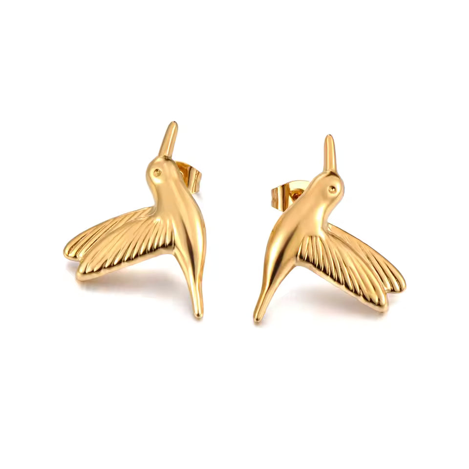 PENDIENTES COLIBRI DORADO