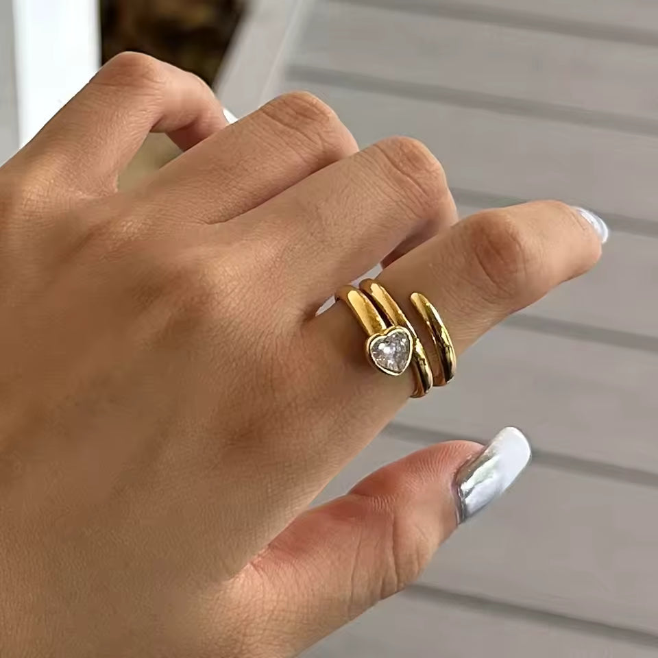 ANILLO CORAZON BRILLANTE