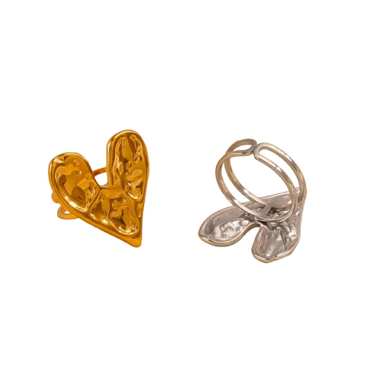 ANILLO CORAZON MARTILLADO