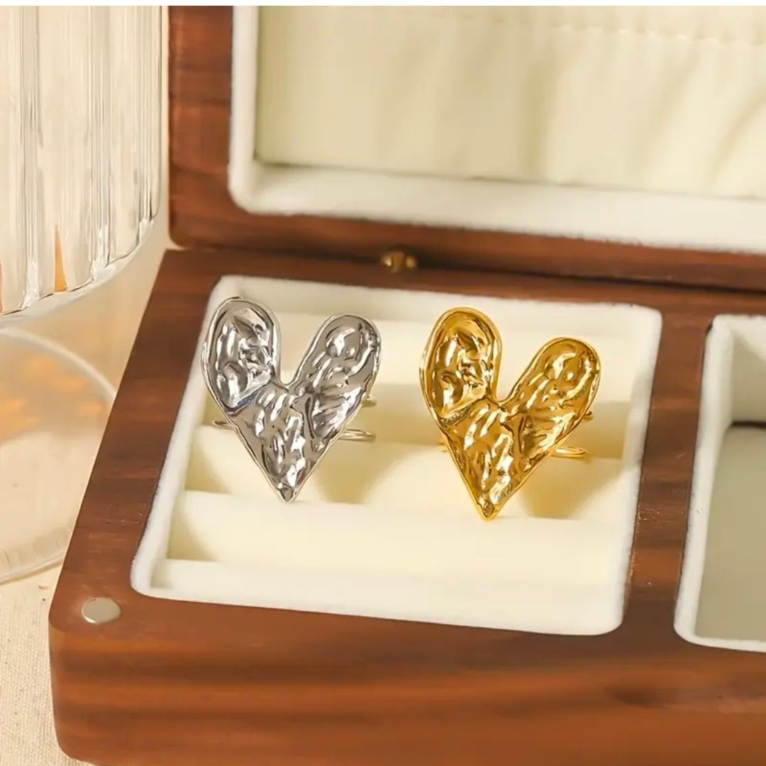 ANILLO CORAZON MARTILLADO