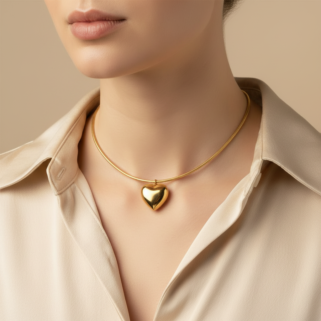 COLLAR CORAZON BOMBÉ